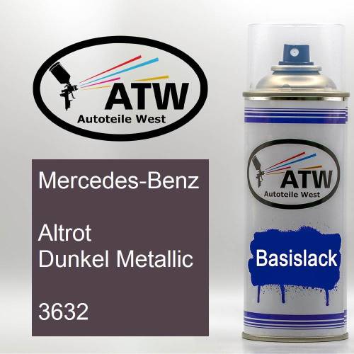 Mercedes-Benz, Altrot Dunkel Metallic, 3632: 400ml Sprühdose, von ATW Autoteile West.